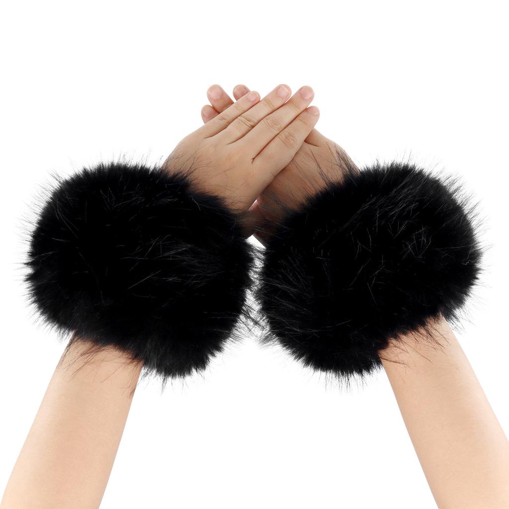 Imitation fox fur sleeves, wrist sleeves, imitation fur fur wristbands, autumn and winter warm plush sleeve accessories