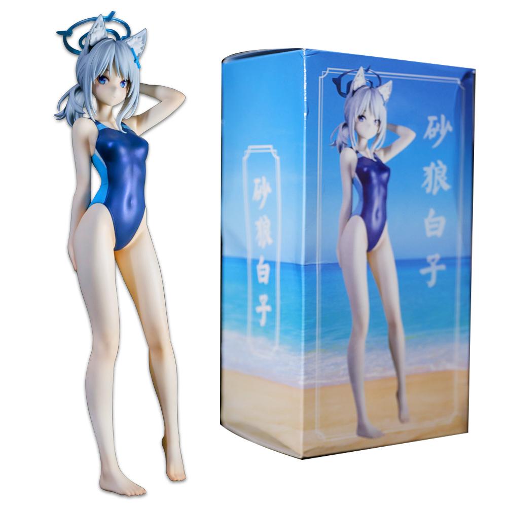23CM Anime Game Azur Lane Sunaokami Shiroko Swimsuit Deadpool Anime Model Plaything Standing Posture Present Collection Action Figure