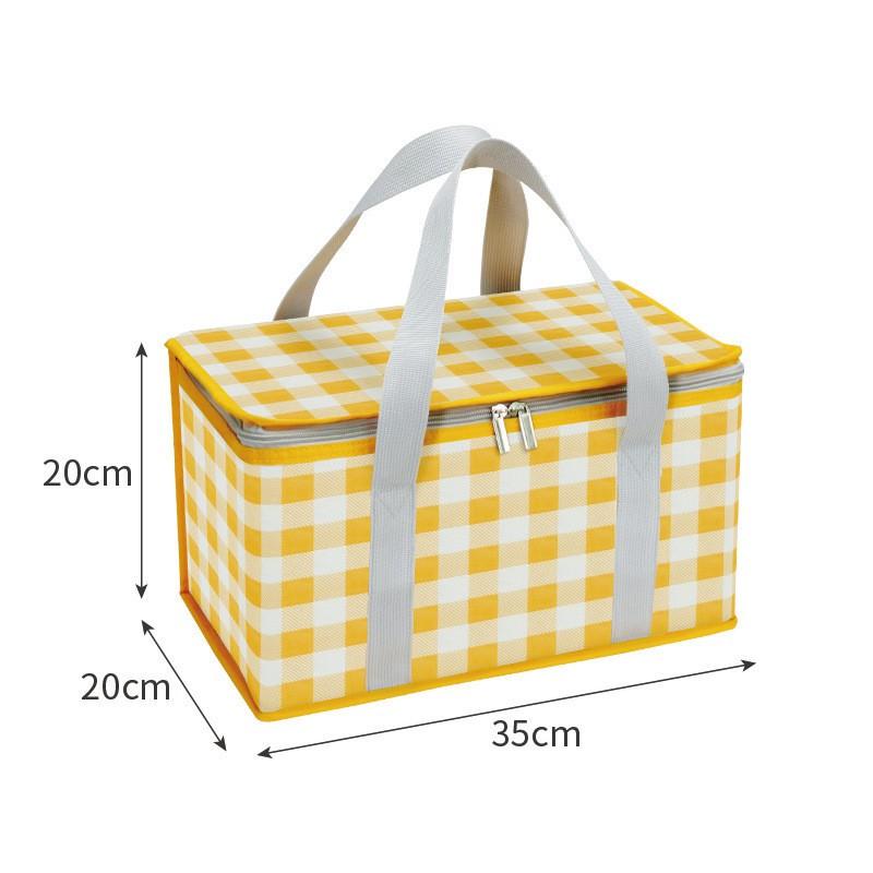 Insulated Picnic Cooler Bag Large Capacity Portable Outdoor Lunch Bag with Zipper Closure and Dual Carry Handles for Camping and Travel