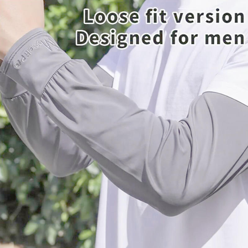 Men's Loose Ice Silk Sleeves Cooling Arm Cover - Breathable Quick Drying Outdoor Sports UV Protection Sleeves