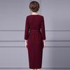 Zhili Spring 2025 Wine Red Elegant Long Waist-Hip Dress