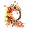 J1UL1N Fall Decor Fall Wreath For Front Door Pumpkins Berries Wreath Decorations For Autumn Thanksgiving Harvest Farmhouse Home