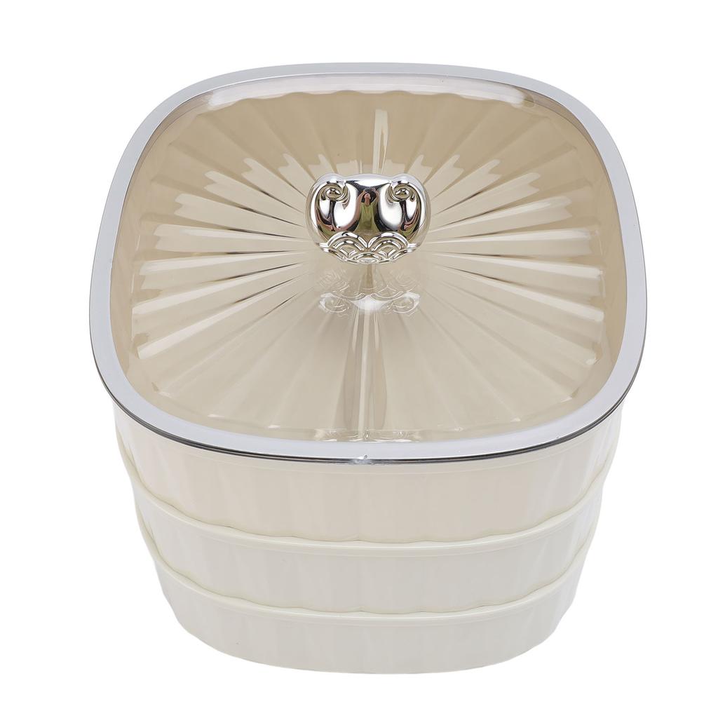 Dry Fruit Tray 3 Layer Multi Compartments Divided Serving Tray Storage Container for Stud Earrings Rings Necklaces Nuts