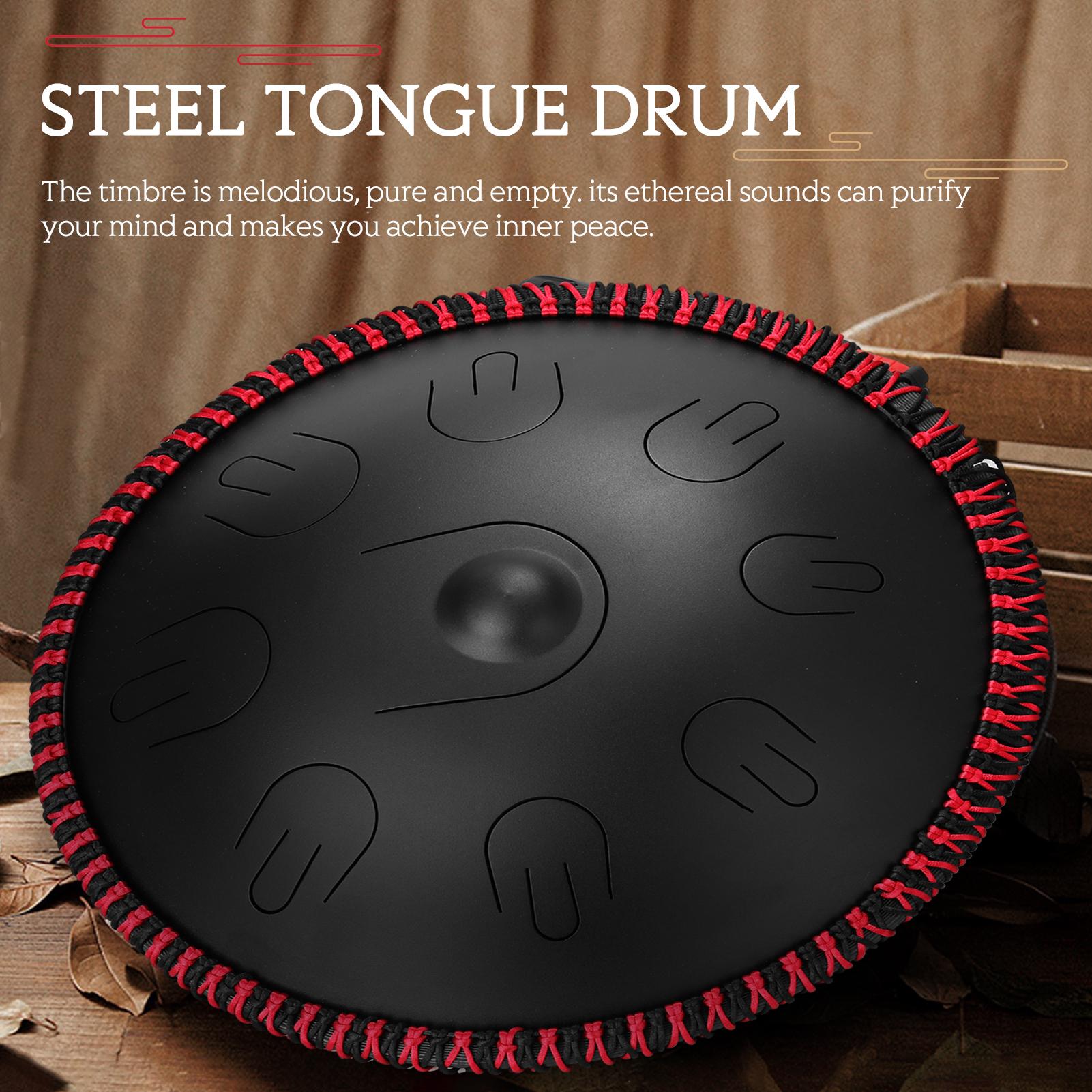

15 Inch 9 Steel Tongue Hand Pan Handpan Percussion Instrument with Storage Bag for Meditation Zen Music Therapy