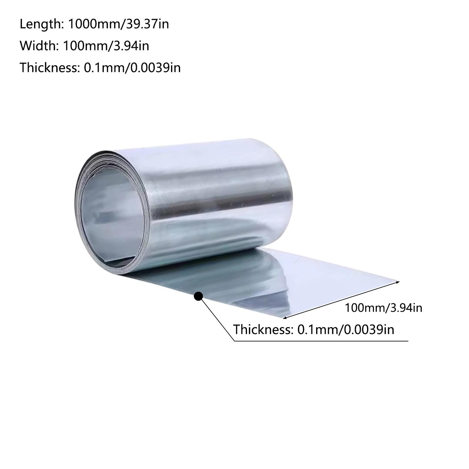 

100x1000mm High Purity Zinc Foil, Foil Strip for Science Lab DIY Craft Processing Thickness 0.01mm - 0.1mm 0.1x100x1000mm