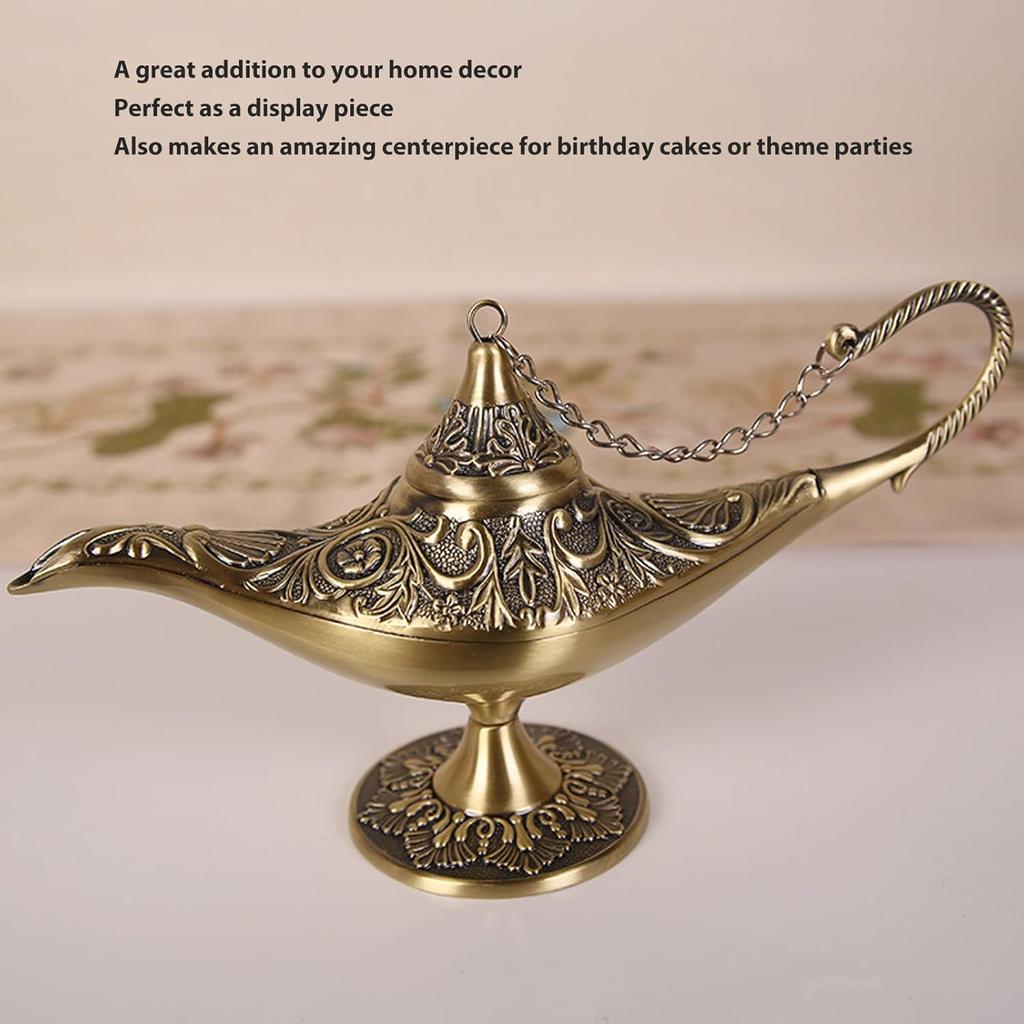 Vintage Magic Lamp, Genie Collector ' s Edition/Wedding Table Decoration, Wishing Light Ornaments, Aladding Magic Genie Lamp for Costume Props, Home