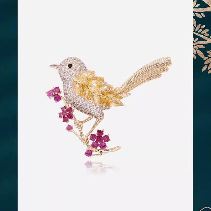 

Брошь-птица со стразами в корейском стиле: Элегантная брошь в виде животного для женского костюма - Нишевый дизайн