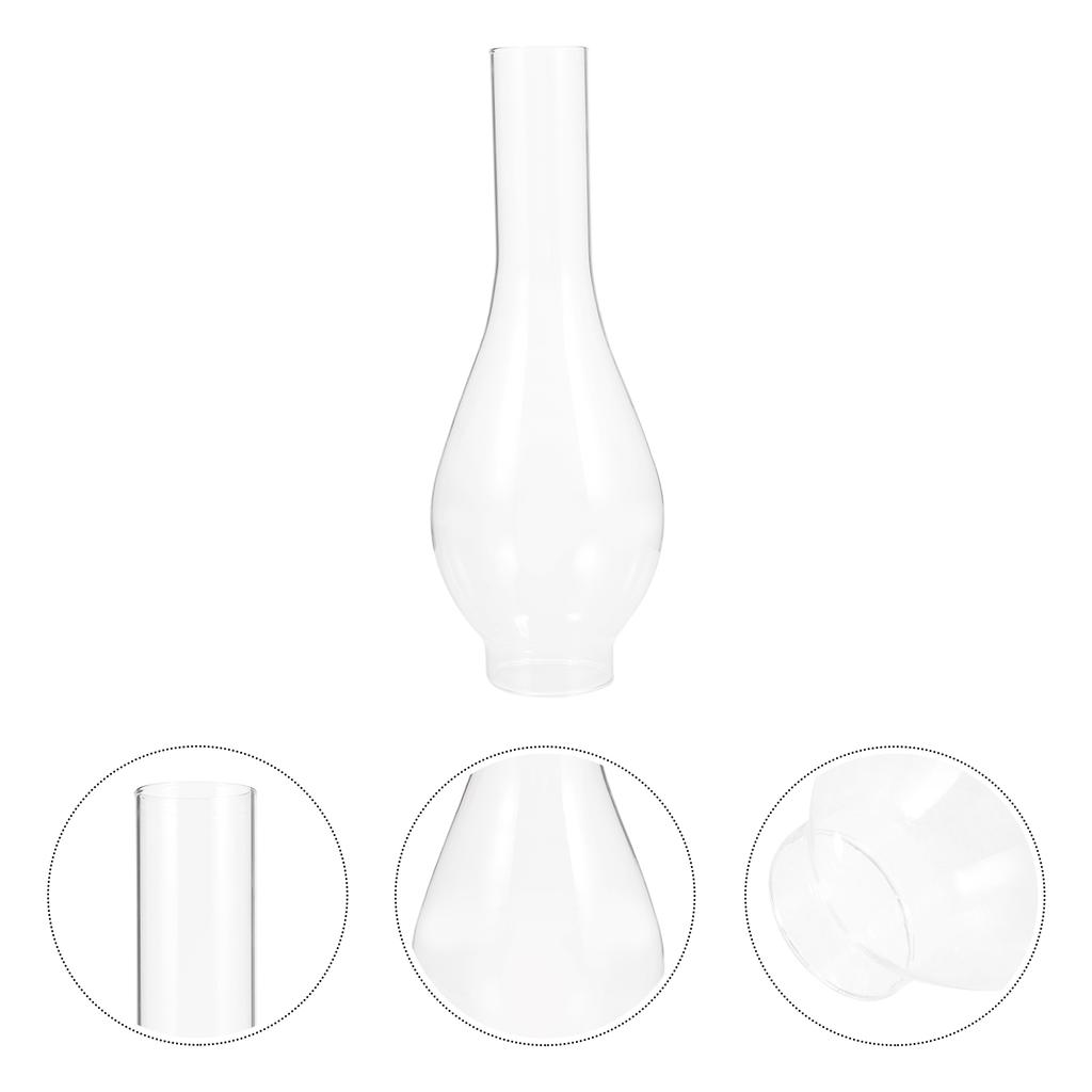 38 Furos 5cm de Comprimento Vidro para Lâmpada a Querosene Chaminé de Vidro Substituição Tampa à Prova de Vento para Lâmpada a Óleo Iluminação Estilo Retrô Acessório Ferragens