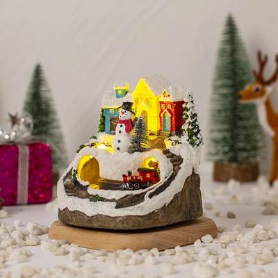 Harts Jul Ljusande Musiklåda Lätt att Använda Utsökt Snöhus Musiklåda Levande Jul Ljusande Hus Bordscenter