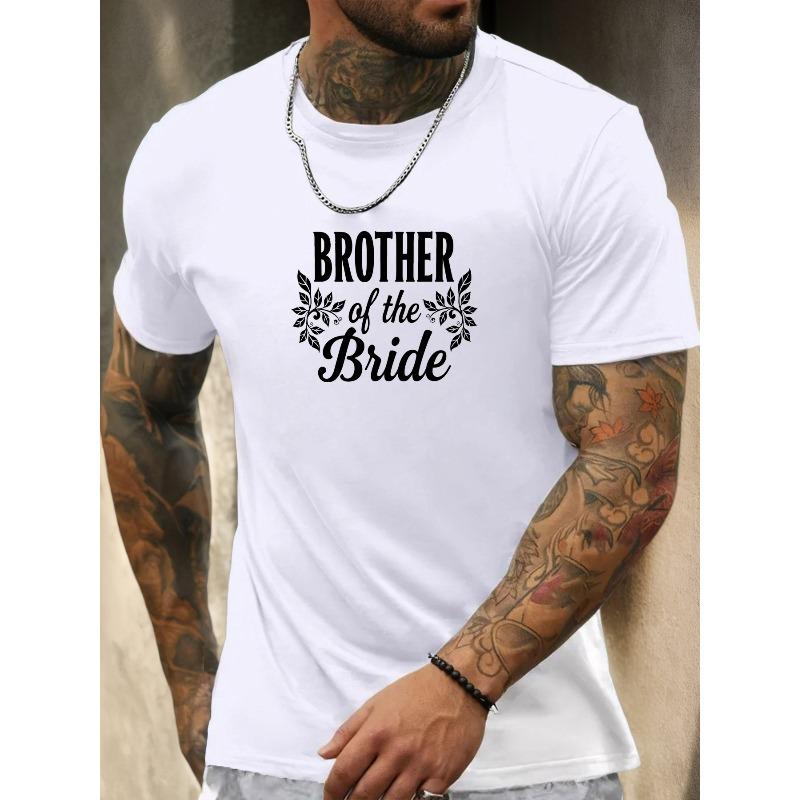 European sizes Men'S Brother of The Bride Pattern Summer Casual Short Sleeve T-Shirt