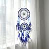 Evil Eye Feather Dream Catcher Pendant - Handmade Decorative Woven Craft