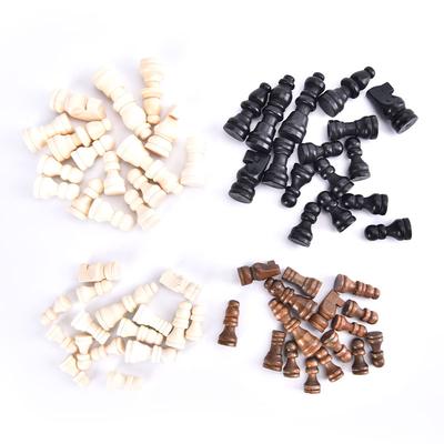 32Pcs 2 Size Wooden Chess Pieces Complete Chessmen International Word Chess Set Chess Piece Entertainment Accessories