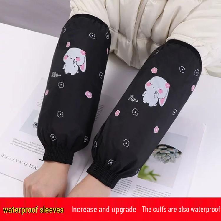 Waterproof & Oilproof Women's Sleeves: Autumn Winter Anti-Stain Protective Cuffs for Kitchen & Housework