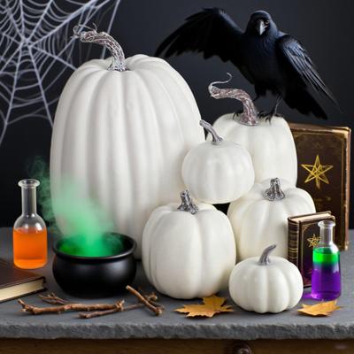 7Pcs Artificial Pumpkin Fall Decoration Thanksgiving Halloween Harvest Festival Foam Faux Pumpkin Ornament Assorted Size Fake Vegetable Party Decor