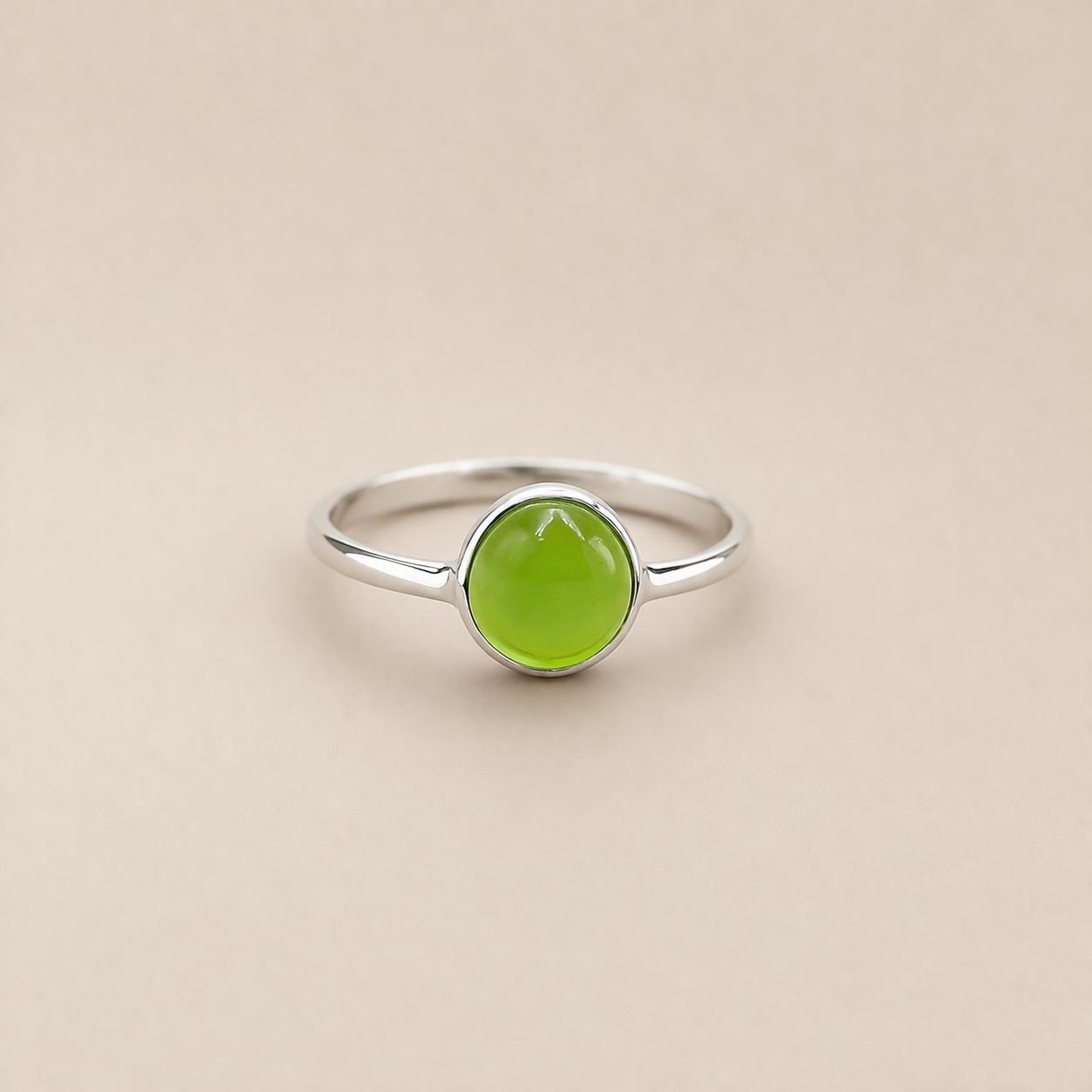 

Green Peridot Round Statement Ring, 925 Sterling Silver Bezel Ring, Handmade Gemstone Jewelry for Women 4 серебряный