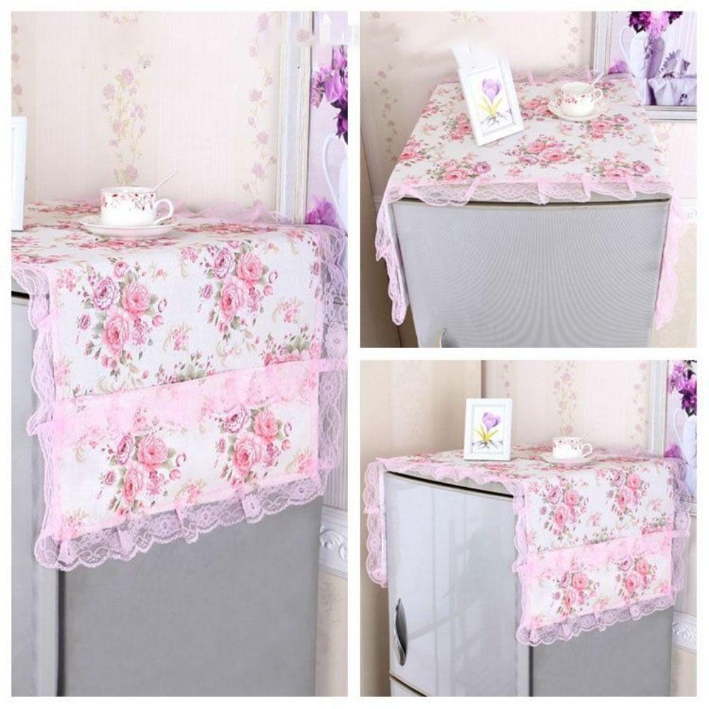 Dustproof Washing Machine Cover Floral Pattern Microwave Oven Cover Appliance Cover Home Decor