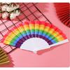 Plastic Crafted Gift Folding Hand Fan Rainbow Fans Hand Rainbow Hand Fan