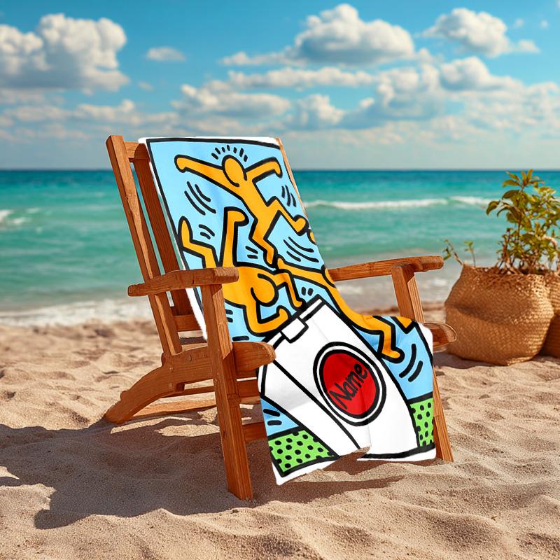 Personalized customized proof beach towel with Untitled Dance pattern - soft, absorbent,quick-drying,perfect swimming,camping&bathing