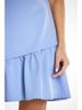A-line mini dress with ruffle sleeves and short sleeves, light blue S