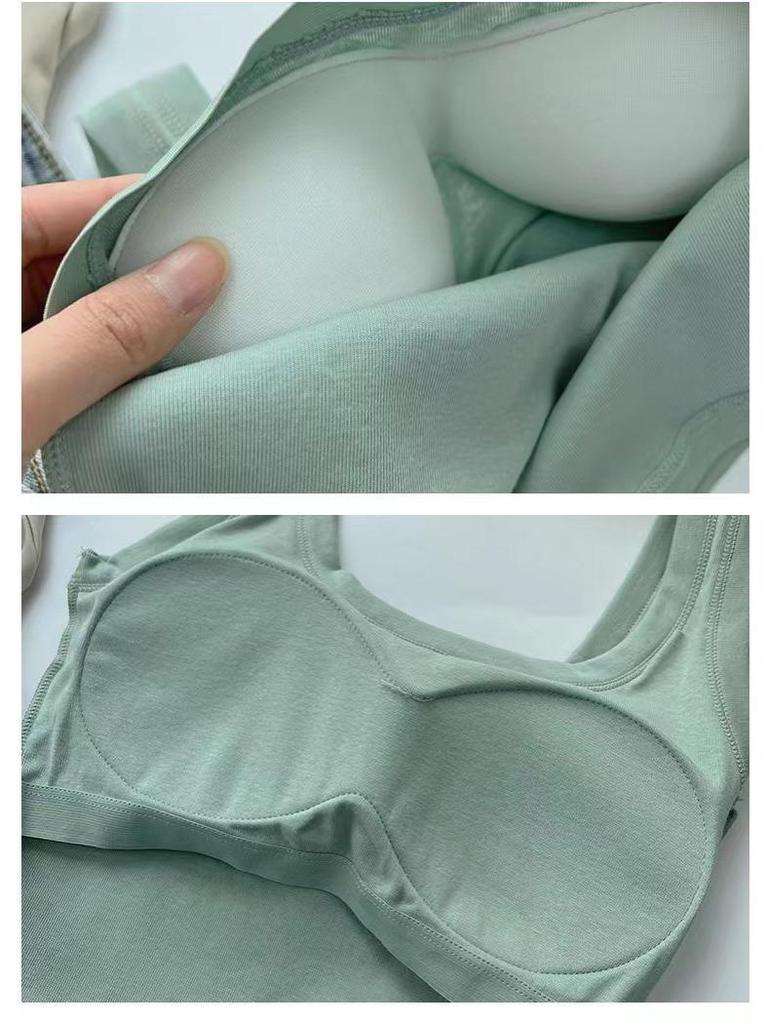 Candy Color Women’s Strappy Crop Tank Top with Padded Cup - Slim Fit