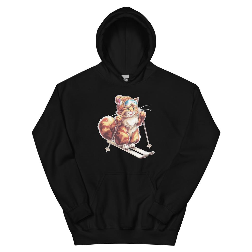 Maine Coon Cat Skiing Fun Ski Skier Shirt Hoodie