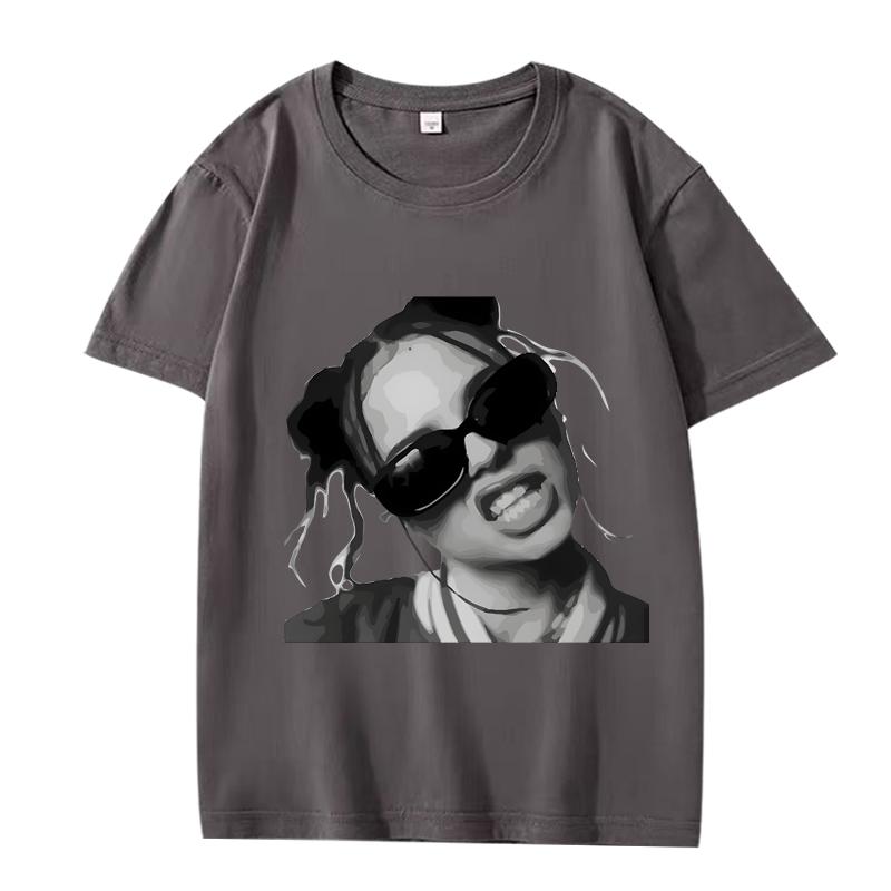 Monochrome Attitude Bad Girl Essential T Shirt Men Women Oversized 100% Cotton Short Sleeve Summer Print Unisextops