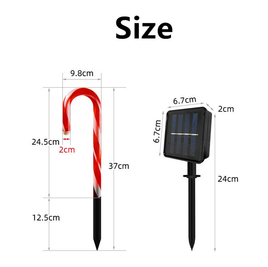 Solar Candy Cane Walkway Light Christmas Decoration