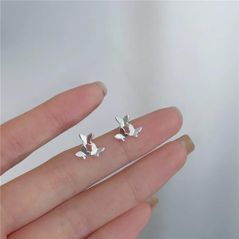New Minimalism Earring 925 Silver Needle Allergic Protection Mini Small Heart Stud Earrings for Women Girls Jewellery