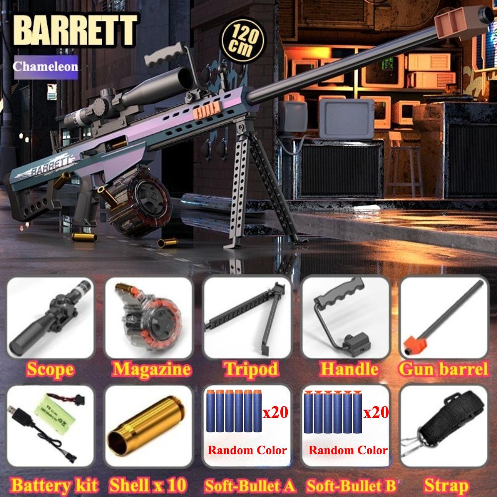 Electric Barrett Shell Throwable Soft-Bullet Toy Gun Outdoor Battle Sniper Rifle Model Christmas Gift For Children