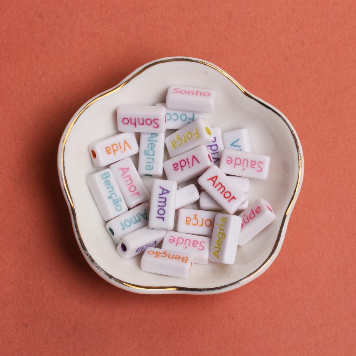 

Браслеты, аксессуары для изготовления ювелирных изделий, подвески, свободные бусины-разделители, ручная работа, ожерелье из материала, 14,5*7,5 мм, сделай сам, 10 шт., французские слова, акрил