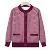 Middle-aged and old new mother clothes autumn velvet thickened knitted sweater grandma clothes cardigan jacket elderly clothes