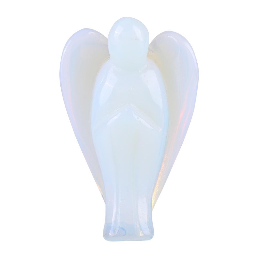 Crystal Opal Angel Figurine Angel Angel Stone Statues Opalite Crystal Angel Office Desk Decor