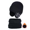 2pcs Coldproof Children Knitted Beanie Solid Color Pullover Hat Fashion Scarf Hat Set  Winter