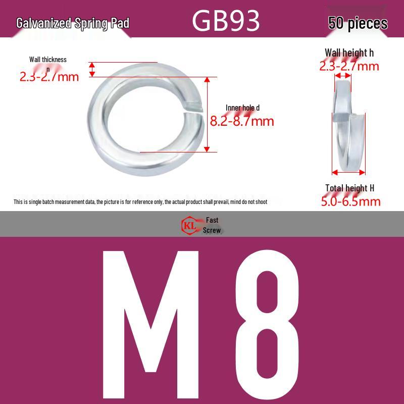 Galvanized Hex Nuts, Flat Washers, Spring Washers in M2-M48, Blue and White Zinc Coated
