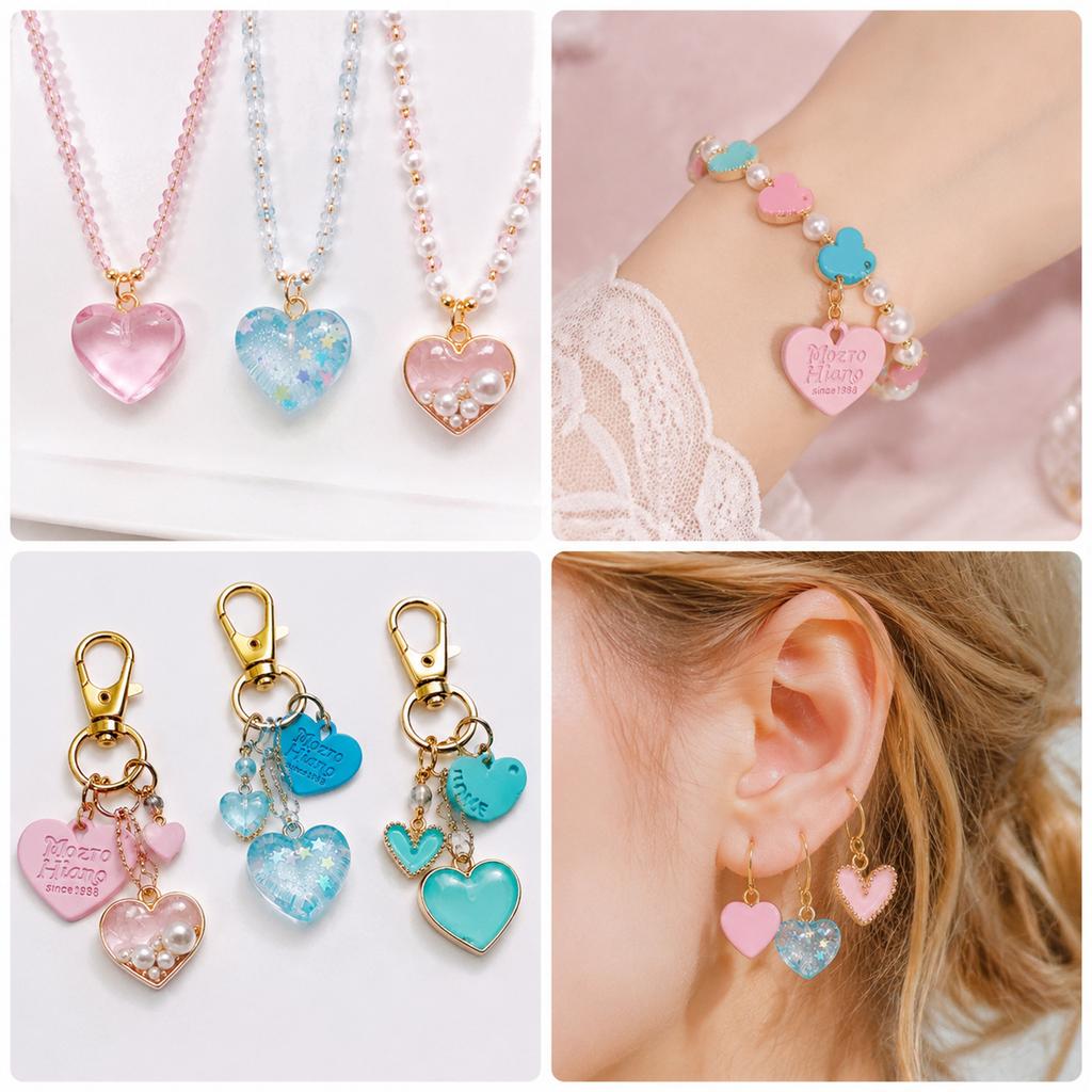 Love Tag Peach Heart Pendant DIY Jewelry Accessories