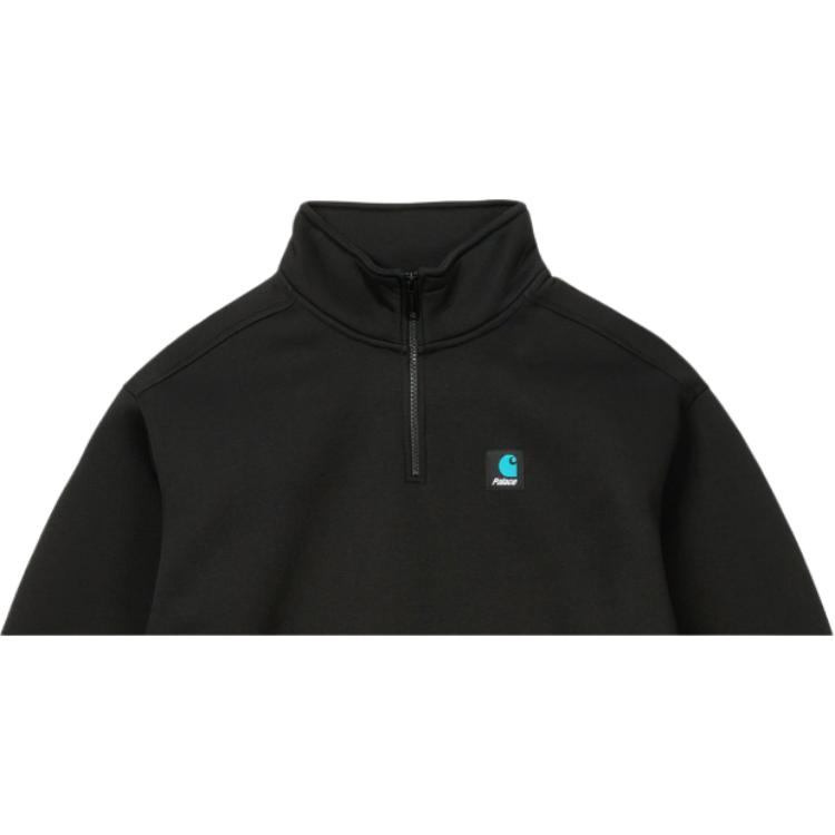 Palace X Carhartt WIP Collaboration FW24 Carlux 1/2 Zip Sweatshirt Unisex Sweatshirt Black I035544-1UV-XX