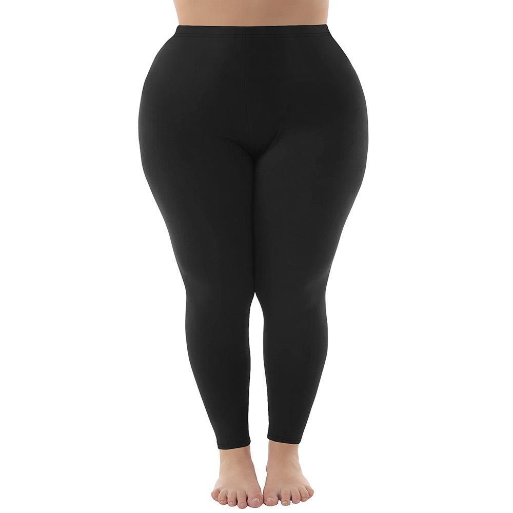 1XL-5XL Plus Size Leggings Women's Outerwear 300 Lbs 9-Inch High-Elasticity Solid-Colour Spring/Autumn Leggings Plus Size