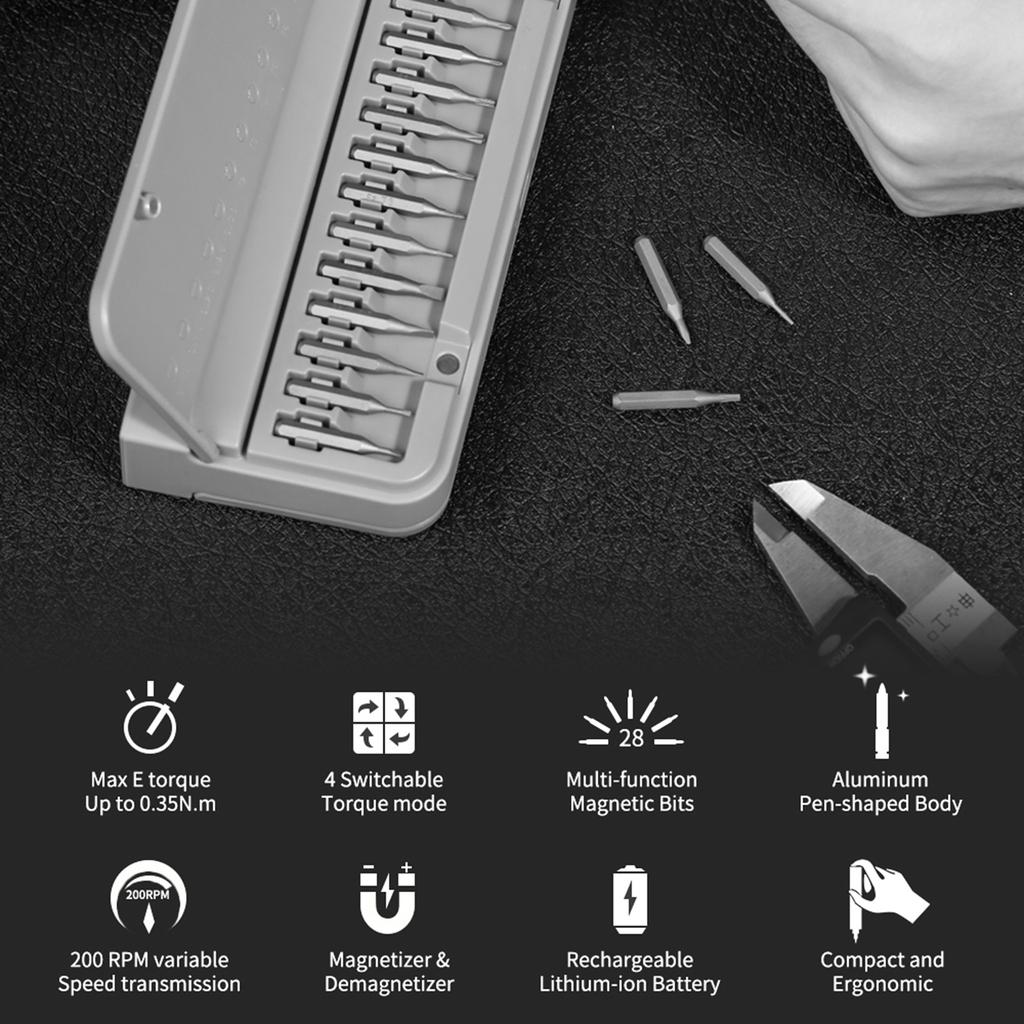 Cordless Electric Screwdriver with Driver Bits USB C Rechargeable Power Tools Set Household Maintenance Repair Tool