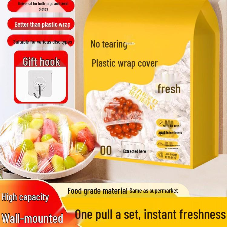 Verdickte Einweg-Frischhaltefolie in Lebensmittelqualität zur Frischhaltung und Aufbewahrung von Resten