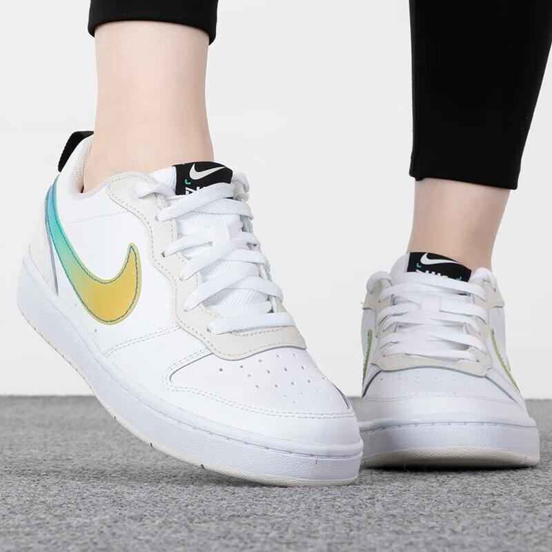 (GS) Nike Court Borough Low 2 'White Yellow Gradient' Kids' FJ7692-191