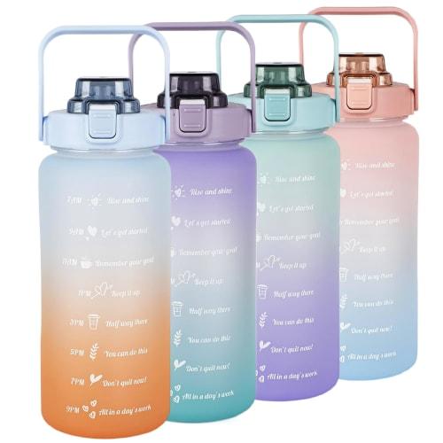 TSQIBU Large Capacity 2000ml Portable Straw Sports Water Bottle, BPA-Free Plastic Water Bottle for Adults and Children, Perfect for Outdoor Sports, Cl