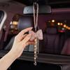 New Bowknot Car Pendant Cute Crystal Tassels Chain Rearview Mirror Ornament Pearl Rhinestone Car Accessories