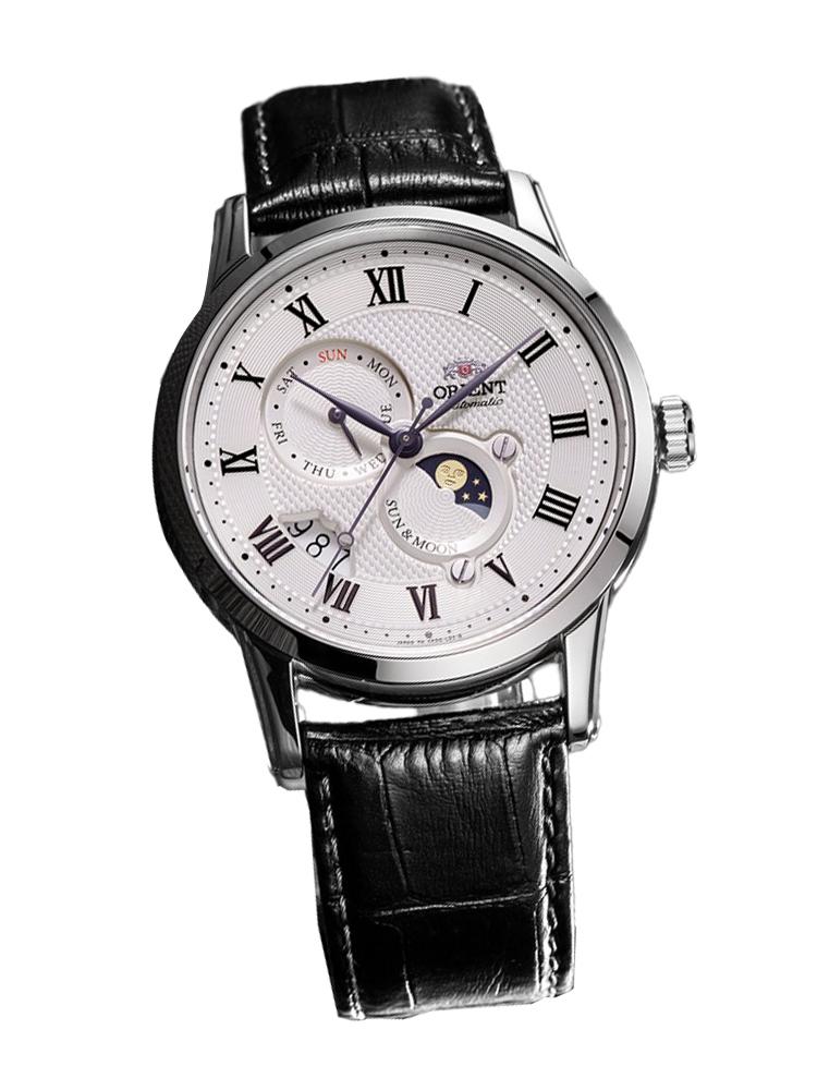 The Orient Men's Mechanical Watch Features An Automatic Mechanical Stainless Steel Case And Leather Strap, RA-AK0008S10B