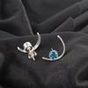 Swiss Blue Topaz Gemstone 925 Sterling Silver Stud Best Sisters Gift Earrings EE-145-18