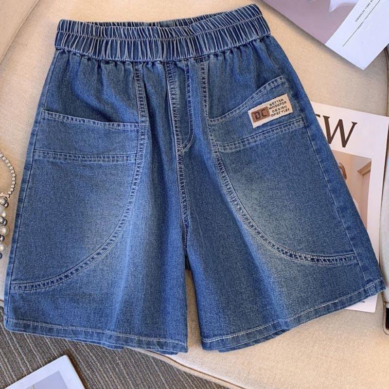 Shorts Women Summer Cotton Jeans Vintage Loose Large Size High Waist Casual Wide Leg Denim Pants