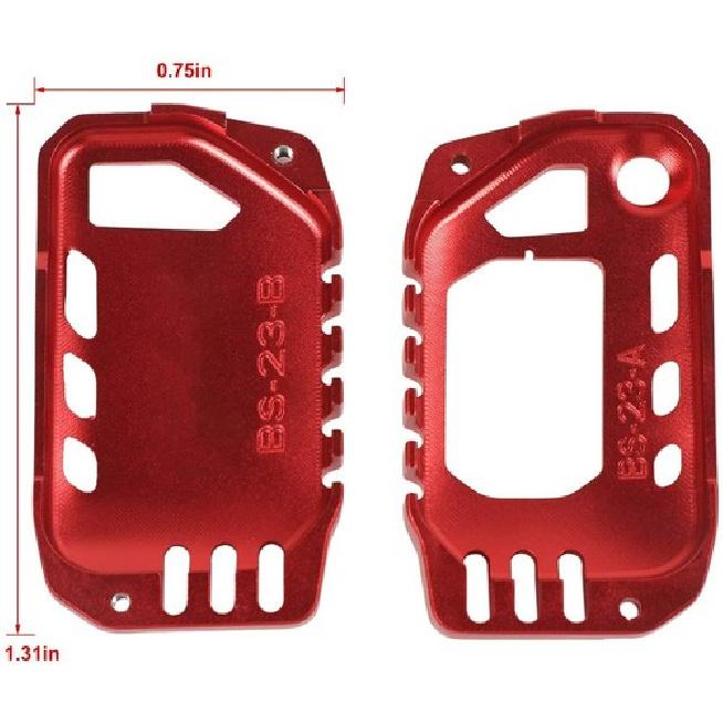 Coque en aluminium pour clé télécommande pour Jeep Wrangler JL JT 2018+ Accessoires Rouges