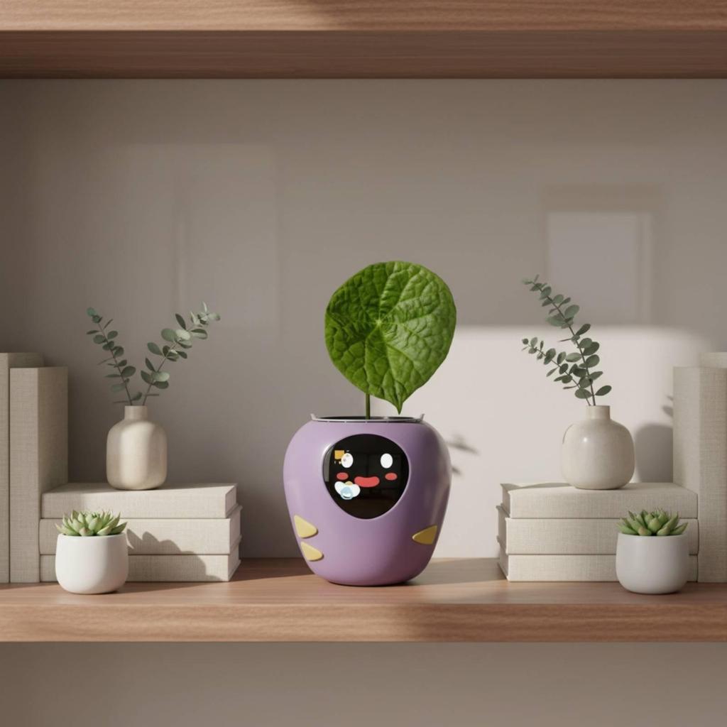Emotional Companion Pot Talking Flower Pot Intelligent Automatic Watering Planter for Office, Desktop