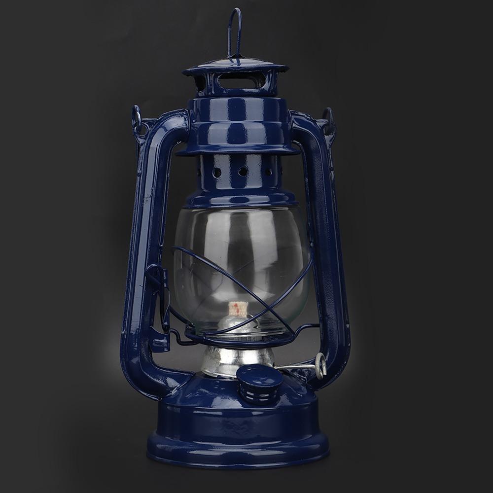 Retro Vintage Kerosene Lamp Windproof Hanging Fuel Lantern Hurricane Lantern  Outdoor Camping синий