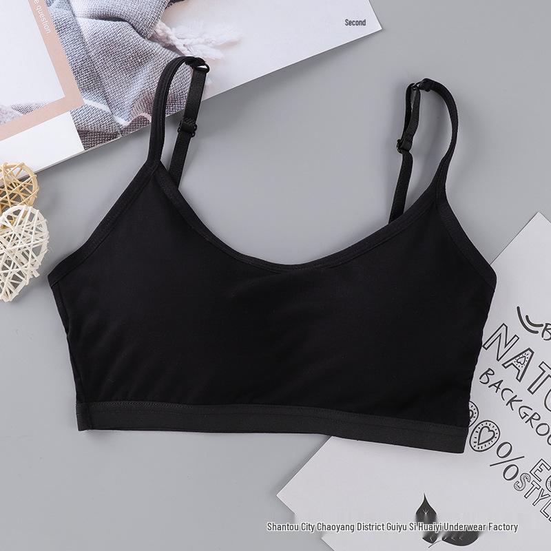 One-Piece Strapless Wire-Free Cotton Camisole Sports Bra for Women