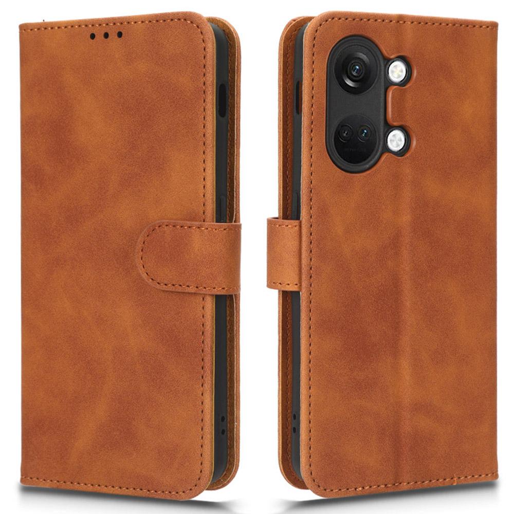 For OnePlus Nord 3 5G/Ace 2V PU Leather Flip Folio Wallet Case Stand Feature Skin-touch Shockproof Cell Phone Cover